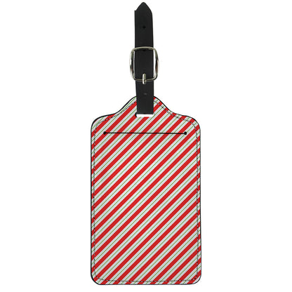 Christmas Candy Cane Stripe Print Luggage Tag