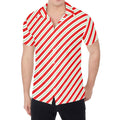 Christmas Candy Cane Stripe Print Men's Shirt