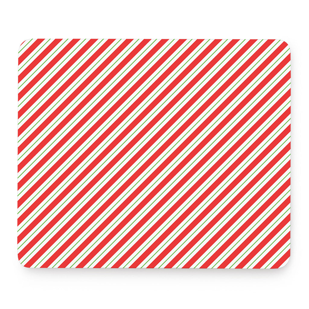 Christmas Candy Cane Stripe Print Mouse Pad