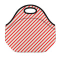 Christmas Candy Cane Stripe Print Neoprene Lunch Bag