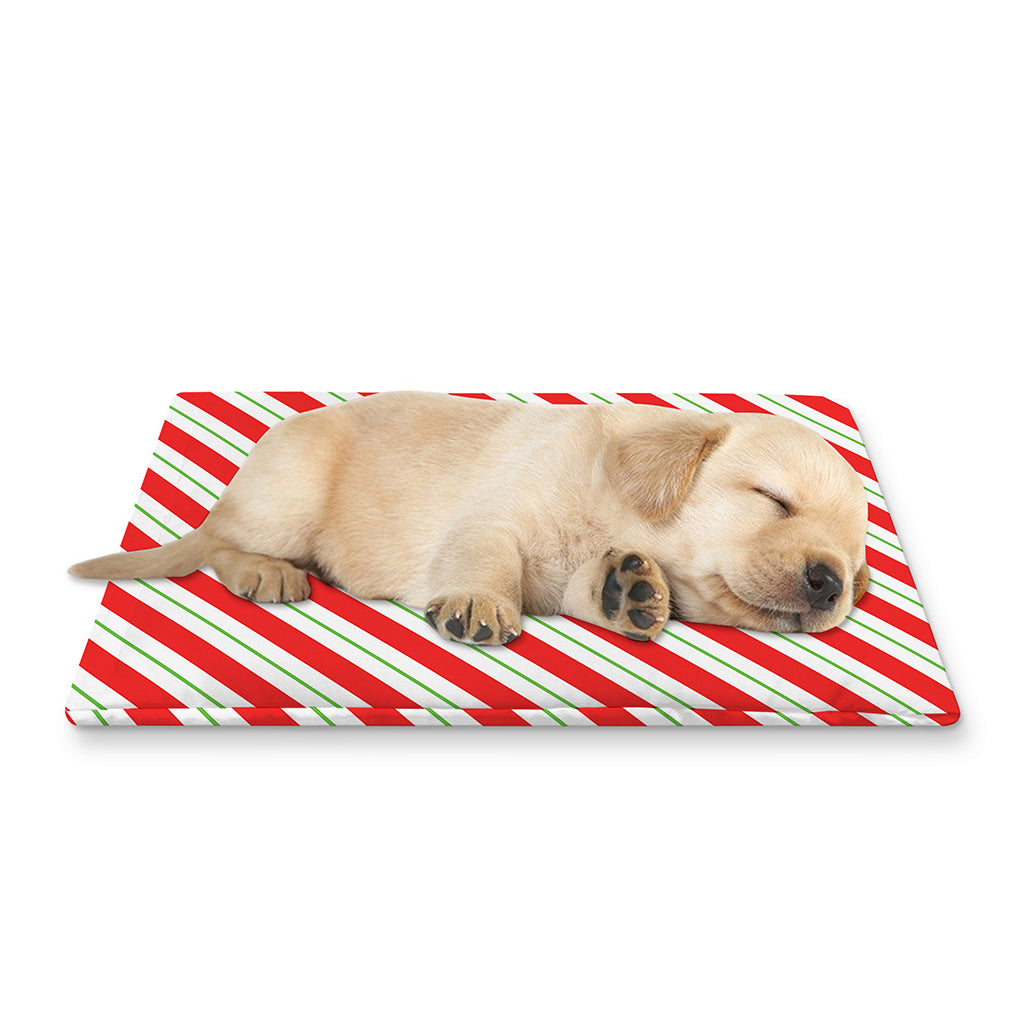 Christmas Candy Cane Stripe Print Pet Cooling Mat Cover