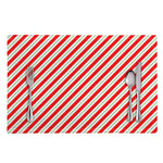 Christmas Candy Cane Stripe Print Placemat