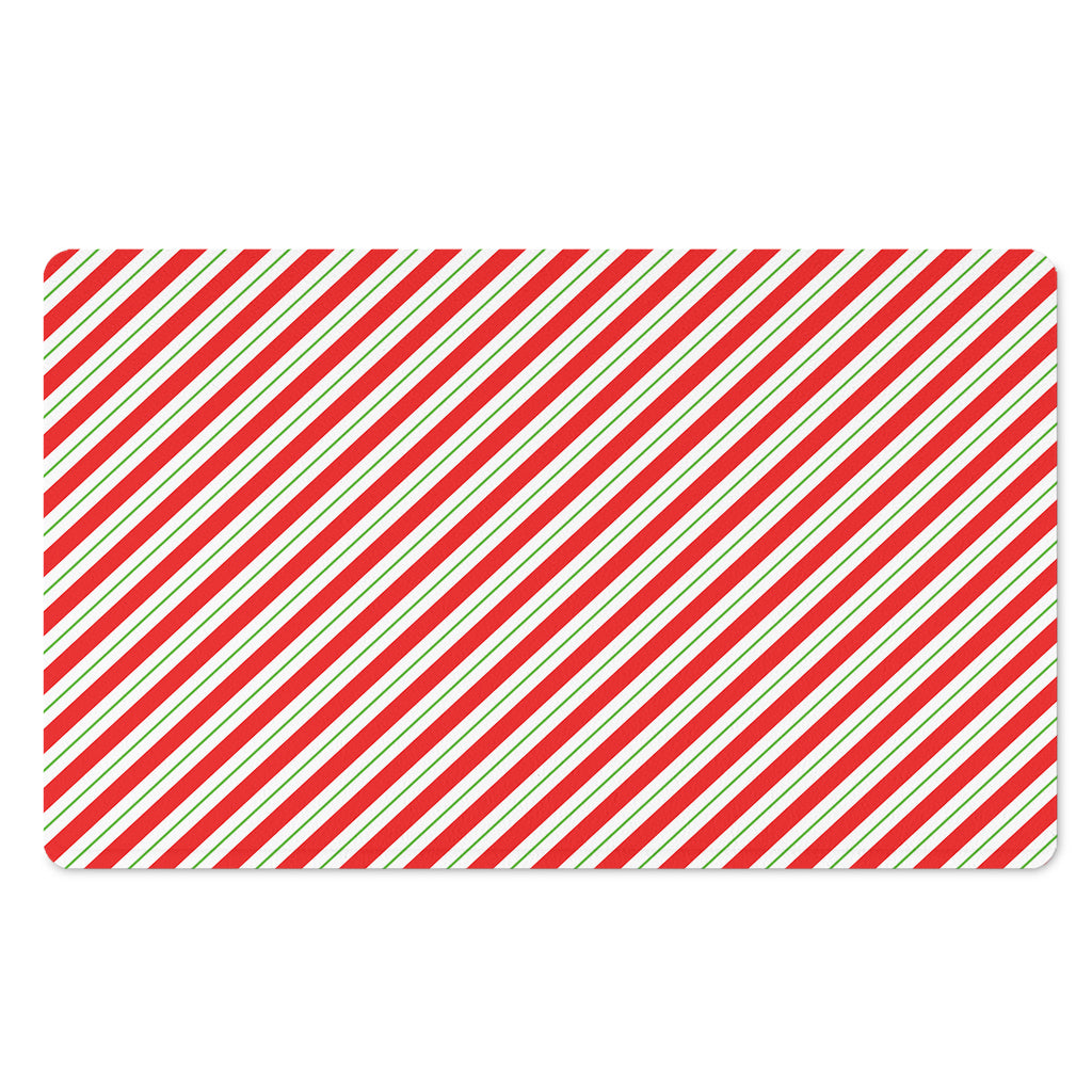Christmas Candy Cane Stripe Print Polyester Doormat