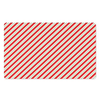 Christmas Candy Cane Stripe Print Polyester Doormat