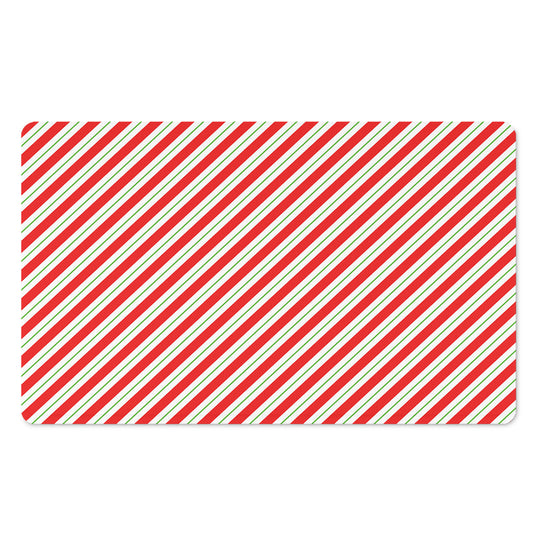 Christmas Candy Cane Stripe Print Polyester Doormat