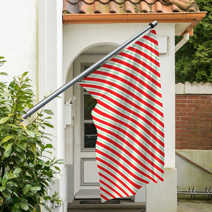 Christmas Candy Cane Stripe Print Polyester Flag