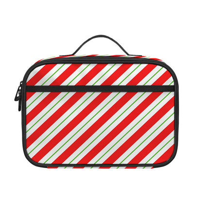 Christmas Candy Cane Stripe Print Portable Lunch Bag