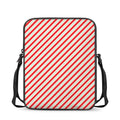 Christmas Candy Cane Stripe Print Rectangular Crossbody Bag