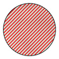 Christmas Candy Cane Stripe Print Round Floor Mat
