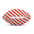 Christmas Candy Cane Stripe Print Rugby Ball