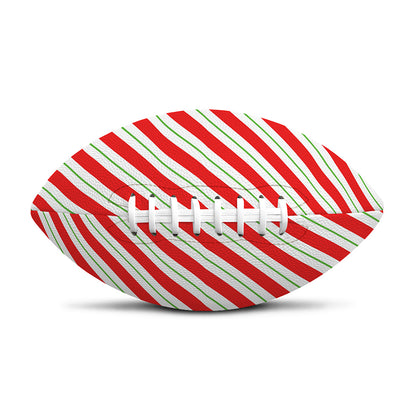 Christmas Candy Cane Stripe Print Rugby Ball