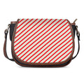Christmas Candy Cane Stripe Print Saddle Bag