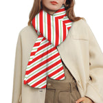 Christmas Candy Cane Stripe Print Scarf