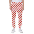 Christmas Candy Cane Stripe Print Joggers