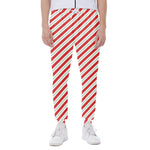 Christmas Candy Cane Stripe Print Scuba Joggers