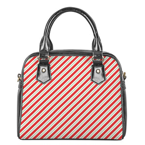 Christmas Candy Cane Stripe Print Shoulder Handbag