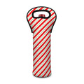 Christmas Candy Cane Stripe Print Single Neoprene Wine Tote
