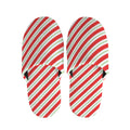 Christmas Candy Cane Stripe Print Slippers