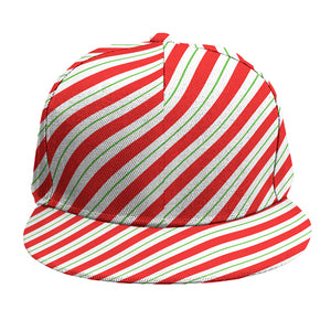 Christmas Candy Cane Stripe Print Snapback Cap