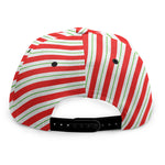 Christmas Candy Cane Stripe Print Snapback Cap