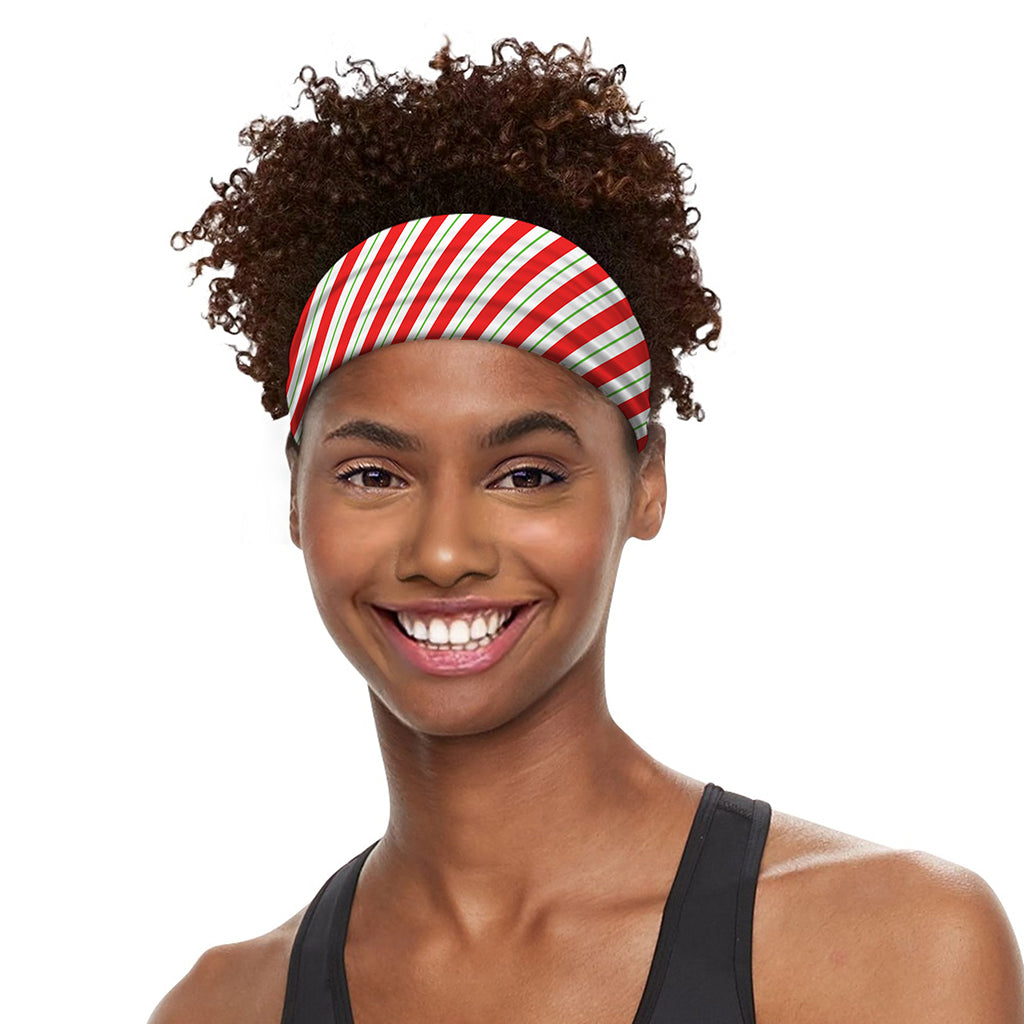 Christmas Candy Cane Stripe Print Sports Headband