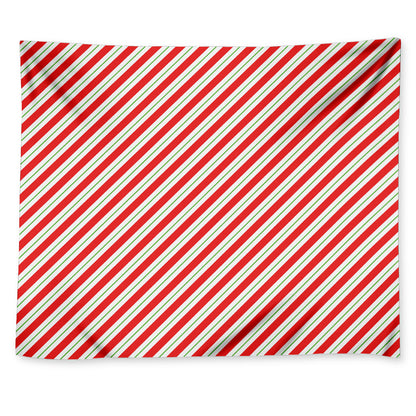 Christmas Candy Cane Stripe Print Tapestry