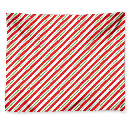 Christmas Candy Cane Stripe Print Tapestry