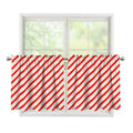 Christmas Candy Cane Stripe Print Tier Curtains