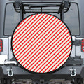 Christmas Candy Cane Stripe Print Tire Cover