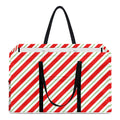 Christmas Candy Cane Stripe Print Utility Tote Bag