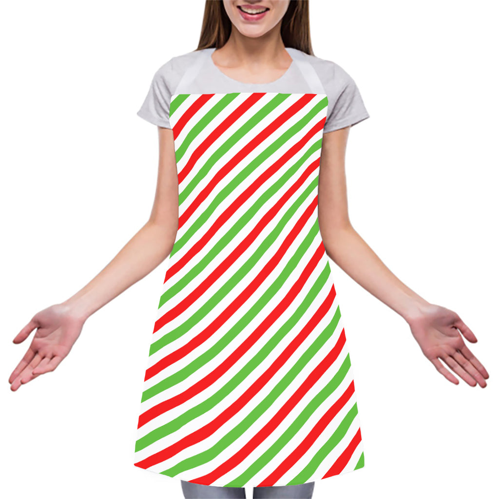 Christmas Candy Cane Striped Print Adjustable Apron