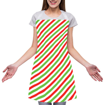 Christmas Candy Cane Striped Print Adjustable Apron
