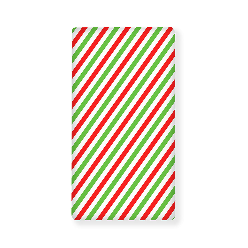 Christmas Candy Cane Striped Print Baby Crib Sheet