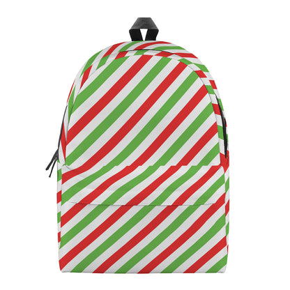 Christmas Candy Cane Striped Print Backpack