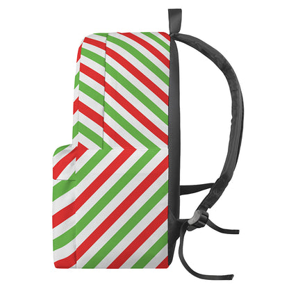 Christmas Candy Cane Striped Print Backpack