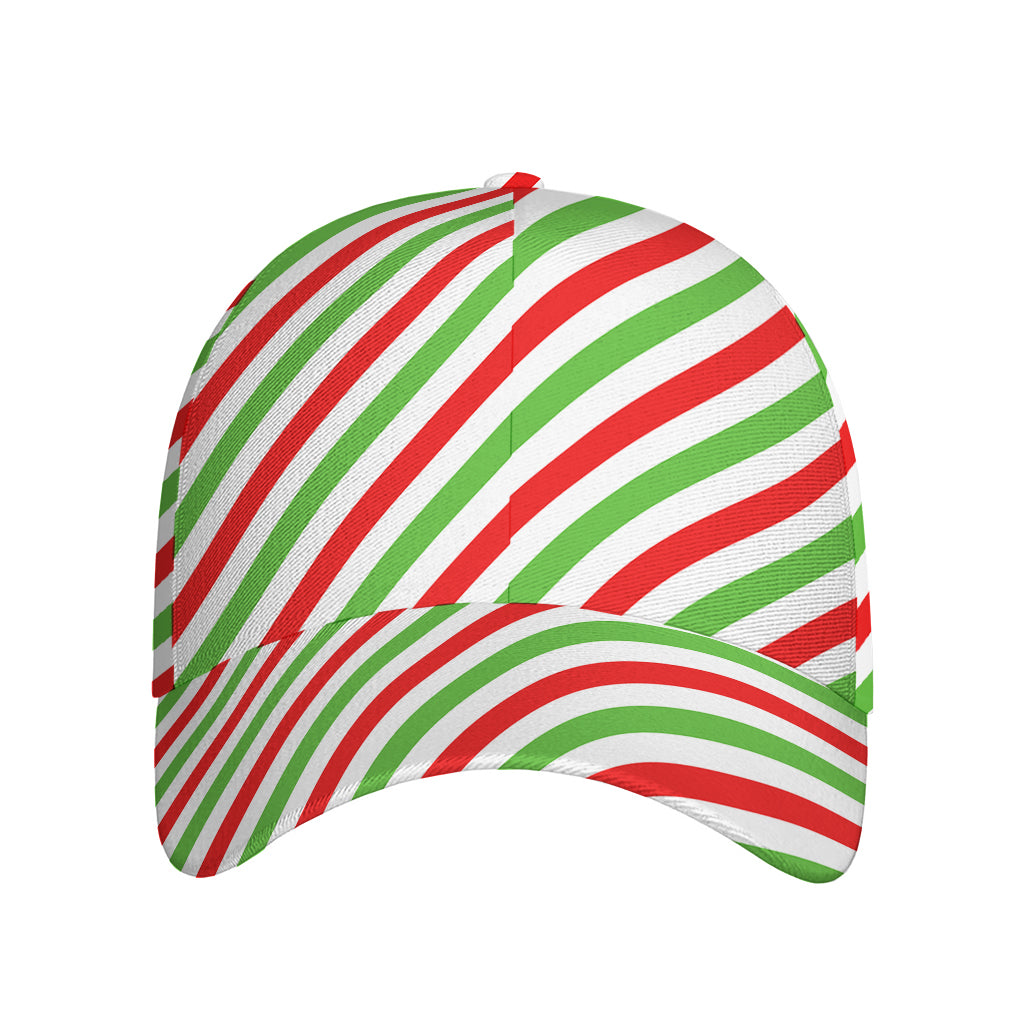 Christmas Candy Cane Striped Print Baseball Cap