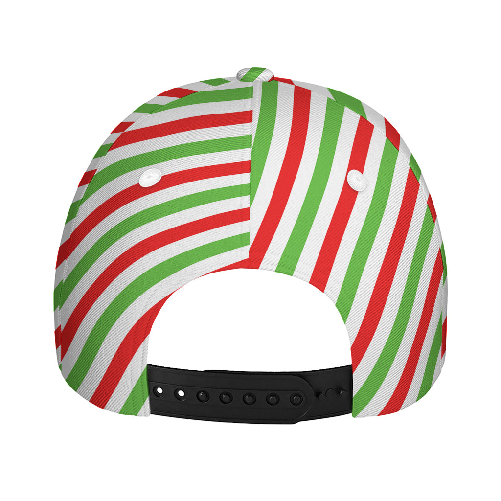 Christmas Candy Cane Striped Print Baseball Cap