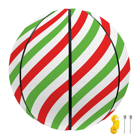 Christmas Candy Cane Striped Print Basketball