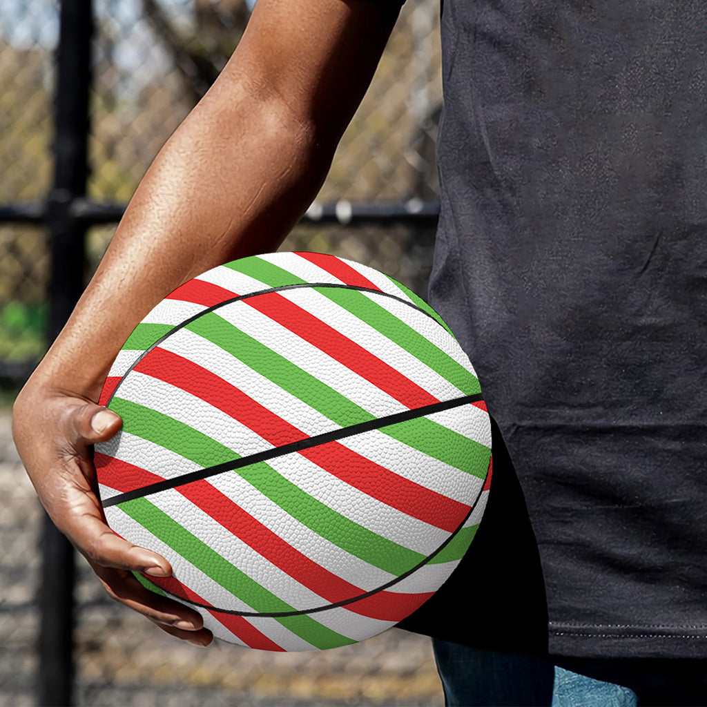 Christmas Candy Cane Striped Print Basketball