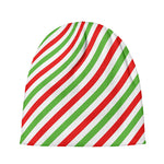 Christmas Candy Cane Striped Print Beanie