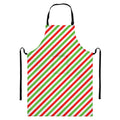 Christmas Candy Cane Striped Print Bib Apron With Pocket