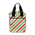 Christmas Candy Cane Striped Print Bible Tote Bag