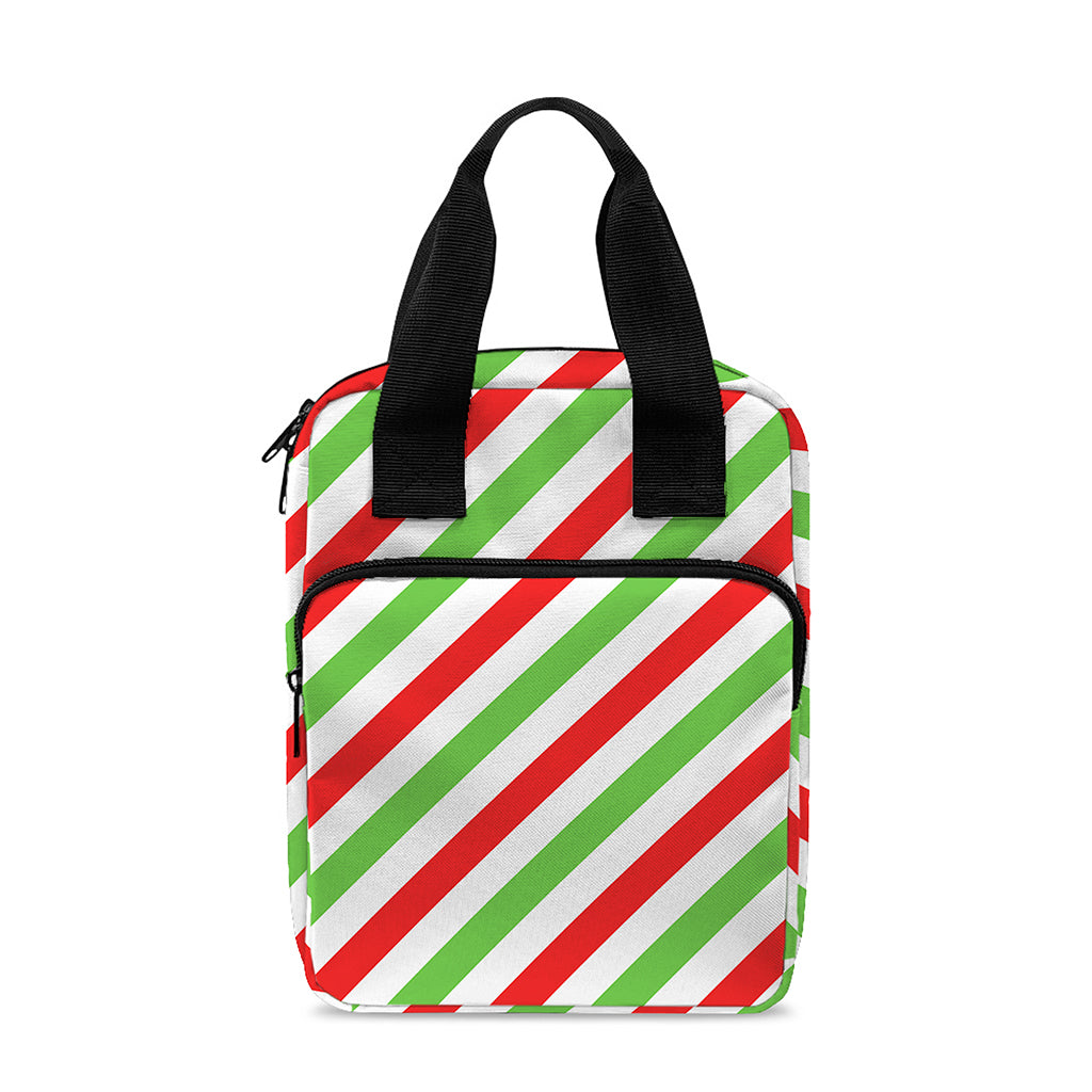 Christmas Candy Cane Striped Print Bible Tote Bag