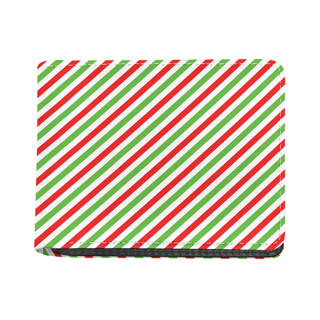 Christmas Candy Cane Striped Print Bifold Wallet