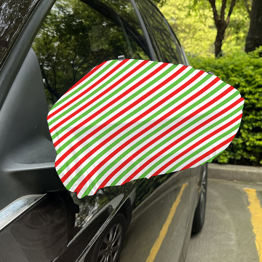 Christmas Candy Cane Striped Print Car Side Mirror Covers