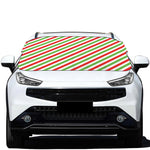 Christmas Candy Cane Striped Print Car Windshield Snow Cover