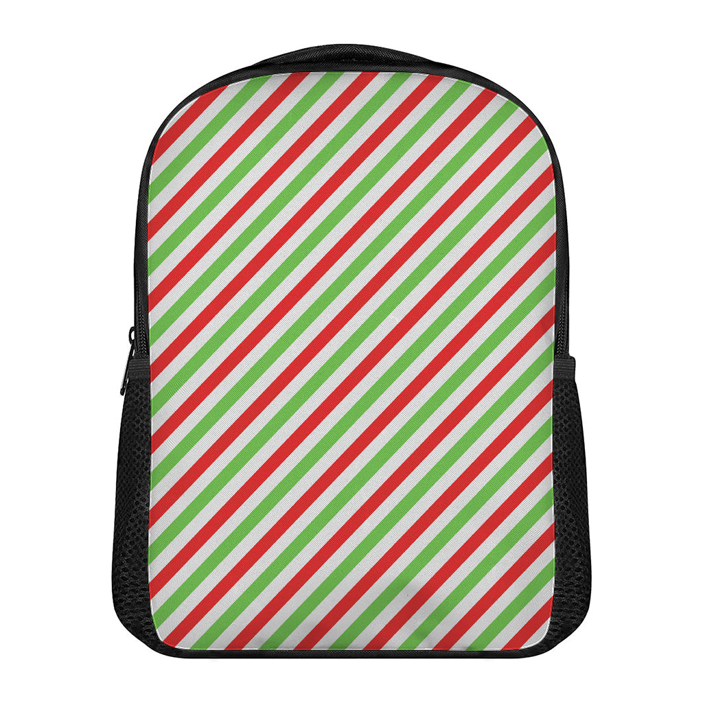 Christmas Candy Cane Striped Print Casual Backpack