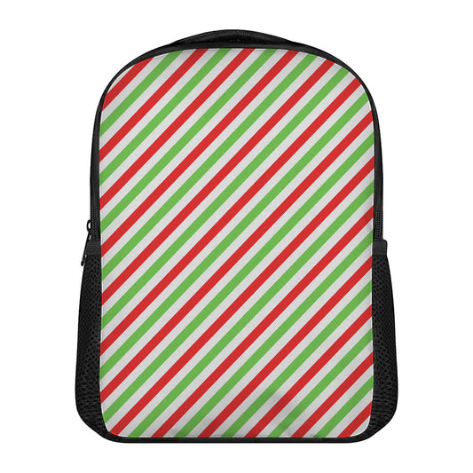 Christmas Candy Cane Striped Print Casual Backpack