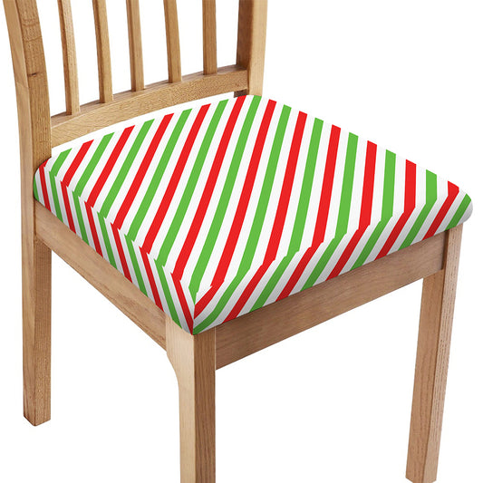 Christmas Candy Cane Striped Print Chair Cushion Cover
