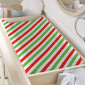 Christmas Candy Cane Striped Print Changing Pad Cover